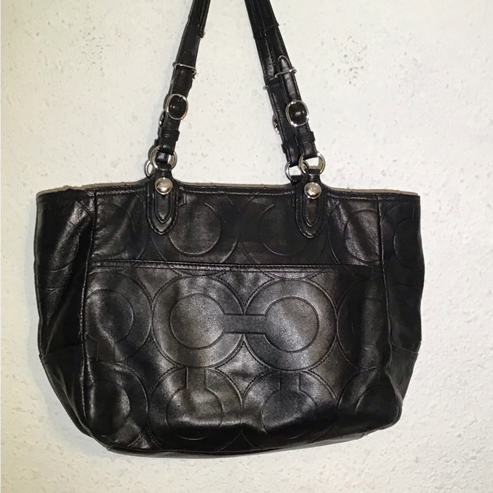 Coach black leather shoulder bag - Picture 5 of 8